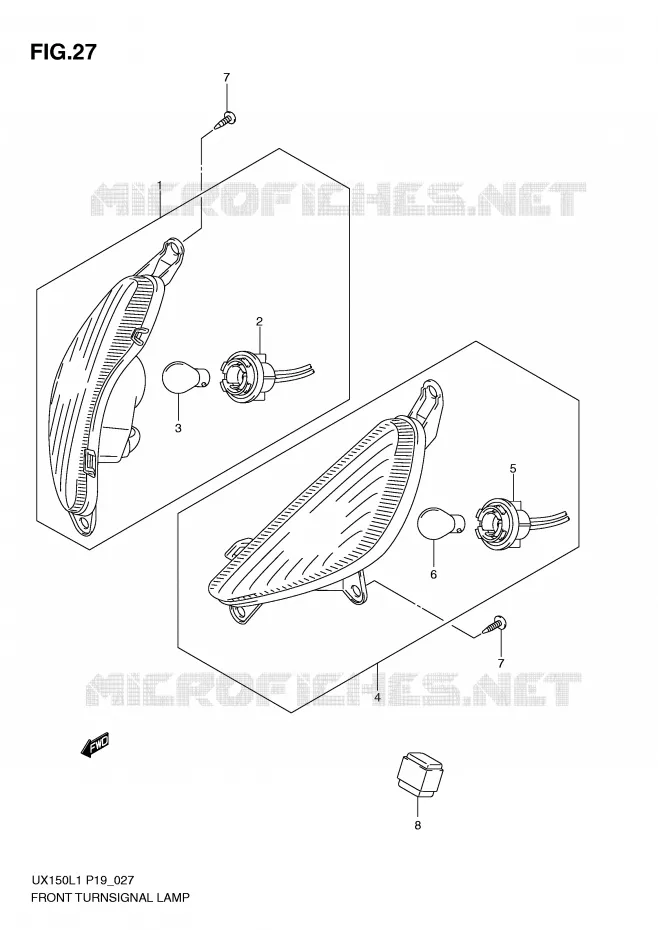 CLIGNOTANTS AVANT Suzuki SCOOTER 150 SIXTEEN 2011  UX150L1(P19)