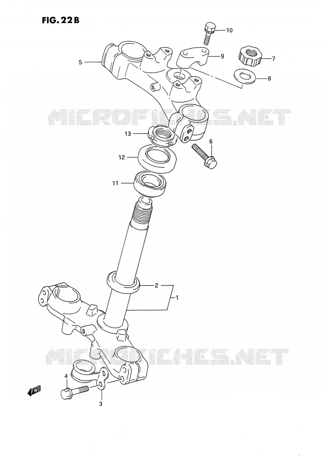 COLONNE DE DIRECTION (MODELE L/M/N/P/R/S) Suzuki MOTO 80 RM 1988  RM80J(E24)