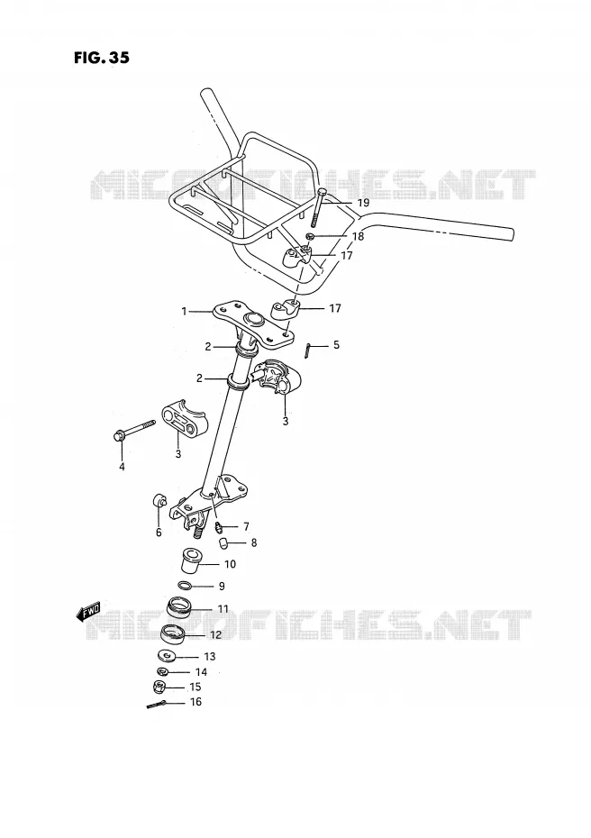 COLONNE DE DIRECTION Suzuki QUAD 250 QUADRUNNER 1987  LT-4WDH(E3)