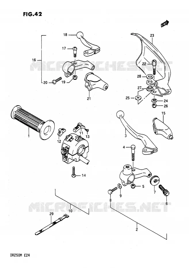 COMMODO DE PHARE (E6,E21,E24) Suzuki MOTO 200 DR 1987  DR200H(E24)