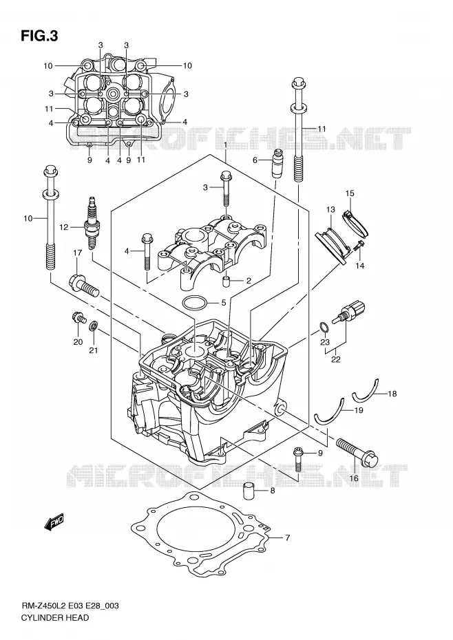 CULASSE Suzuki MOTO 450 RM-Z 2012  RM-Z450L2(E3)