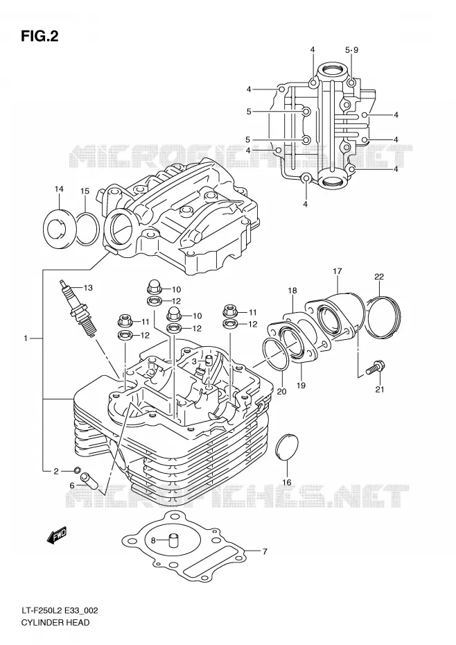 CULASSE Suzuki QUAD 250 OZARK 2012  LT-F250L2(E33)