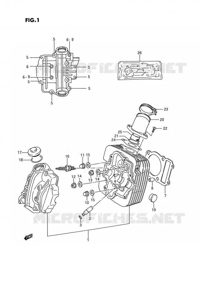 CULASSE Suzuki QUAD 250 QUADRUNNER 1988  LT-4WDJ(E3)