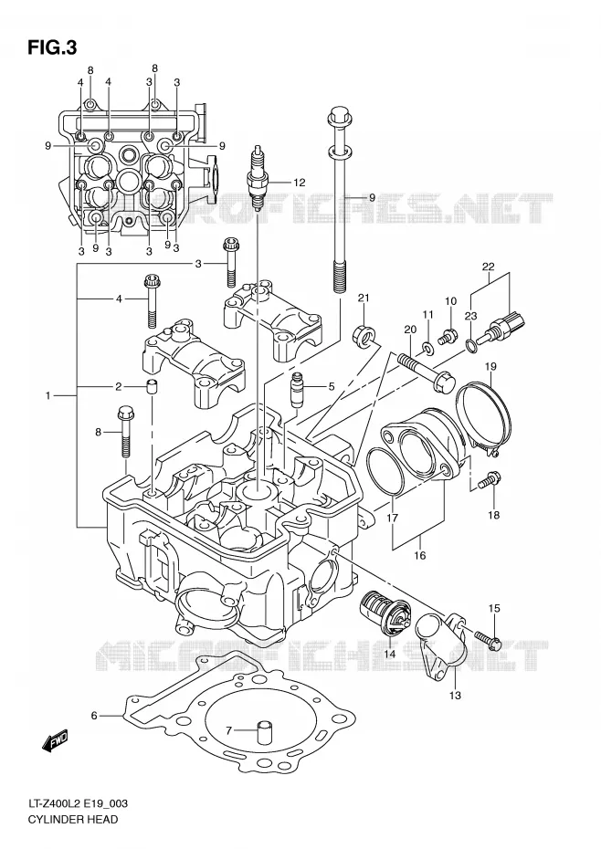 CULASSE Suzuki QUAD 400 QUADSPORT 2012  LT-Z400ZL2(E19)