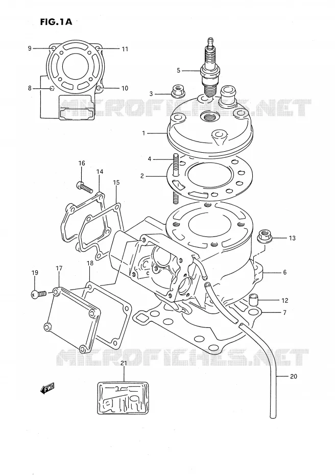 CYLINDRE (MODELE K) Suzuki MOTO 80 RM 1995  RM80S(E24)