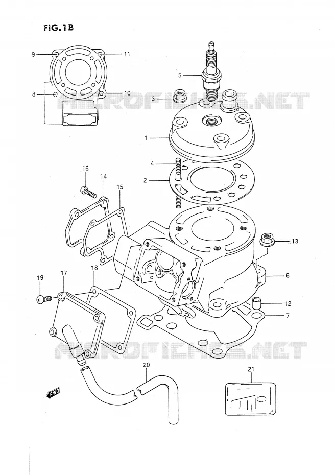 CYLINDRE (MODELE L) Suzuki MOTO 80 RM 1994  RM80R(E24)