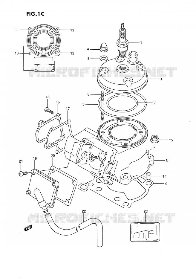 CYLINDRE (MODELE M/N/P/R/S) Suzuki MOTO 80 RM 1989  RM80K(E24)
