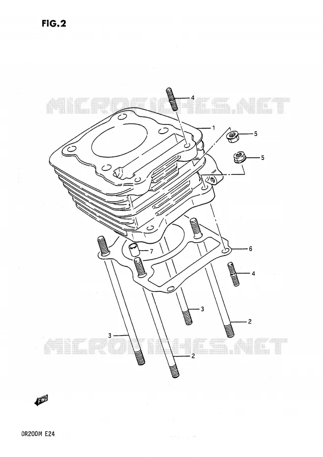 CYLINDRE Suzuki MOTO 200 DR 1991  DR200M(E24)