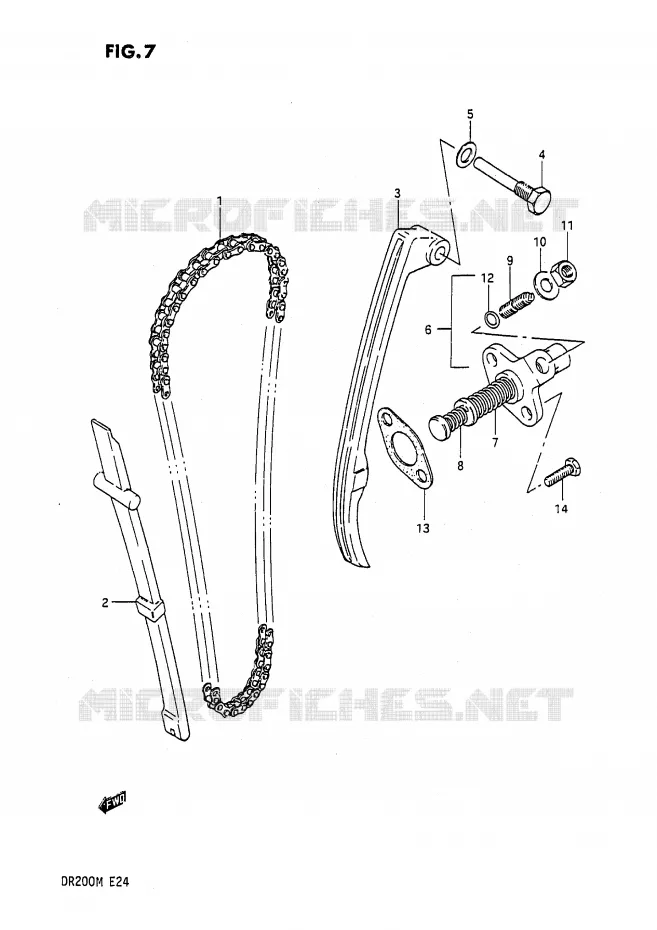 DISTRIBUTION Suzuki MOTO 200 DR 1991  DR200M(E24)