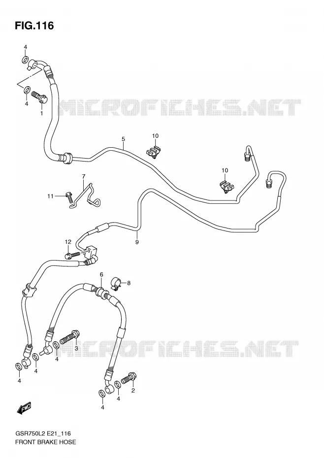 DURITE DE FREIN AVANT (GSR750AL2 E24) Suzuki MOTO 750 GSR 2012  GSR750L2(E21)