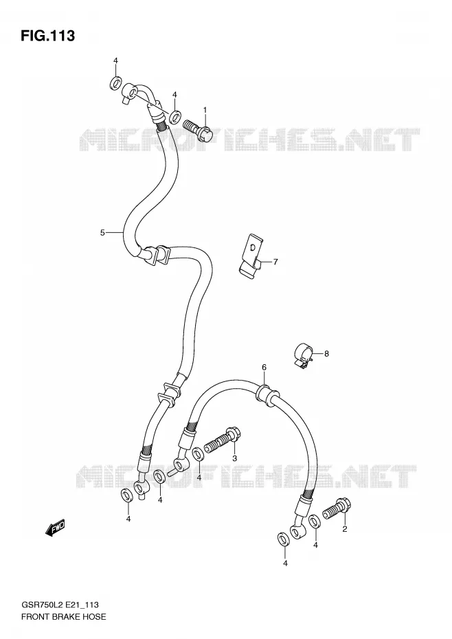 DURITE DE FREIN AVANT (GSR750L2 E24) Suzuki MOTO 750 GSR 2012  GSR750L2(E21)