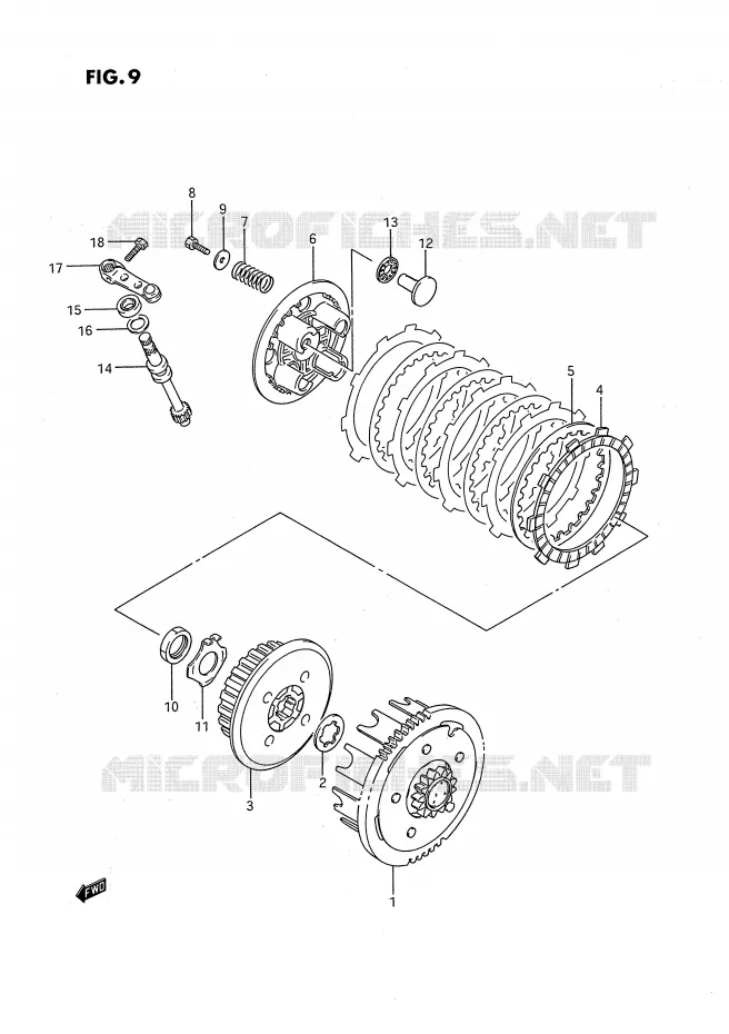 EMBRAYAGE (MODELE G/H) Suzuki MOTO 80 RM 1994  RM80R(E24)