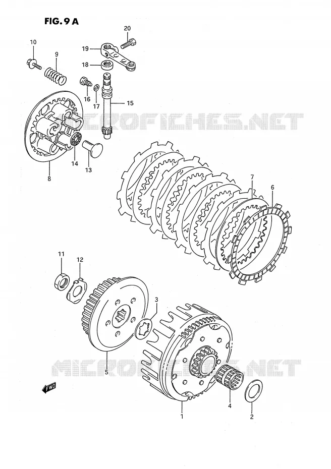 EMBRAYAGE (MODELE K/L/M/N/P/R/S) Suzuki MOTO 80 RM 1989  RM80K(E24)