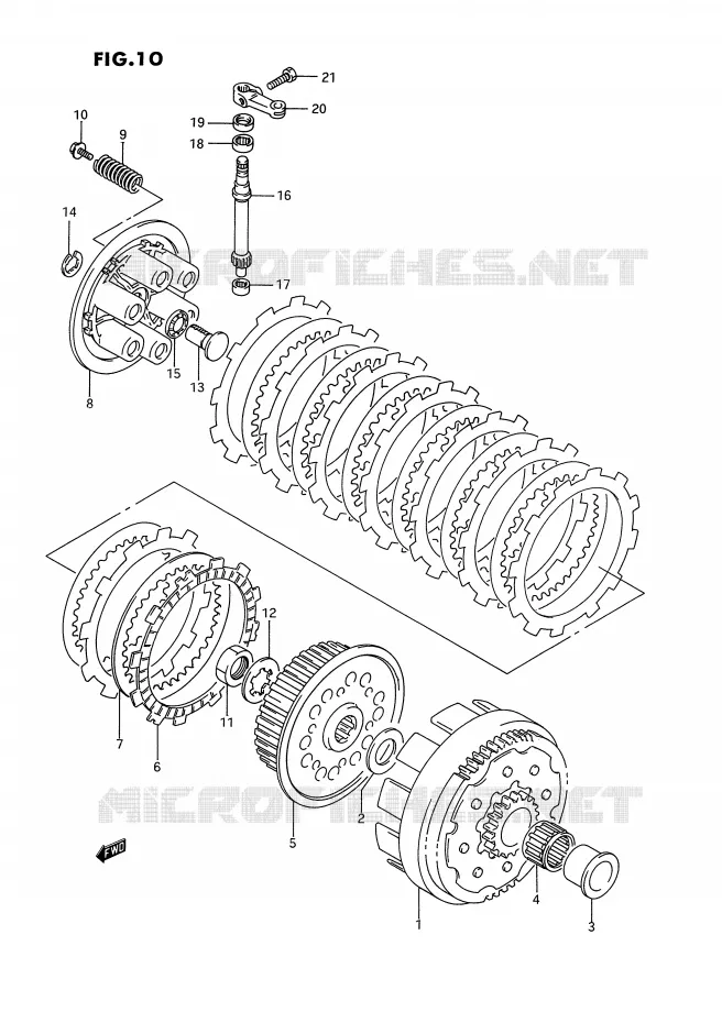 EMBRAYAGE (MODELE P) Suzuki MOTO 250 RM 1994  RM250R(E3)