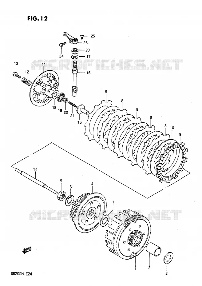 EMBRAYAGE Suzuki MOTO 200 DR 1987  DR200H(E24)