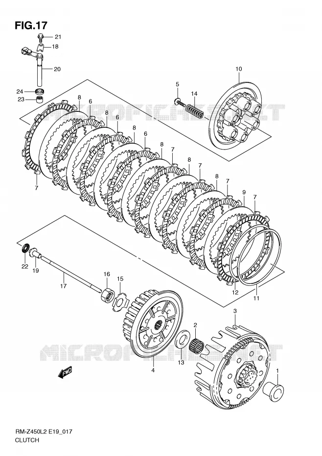 EMBRAYAGE Suzuki MOTO 450 RM-Z 2012  RM-Z450L2(E19)
