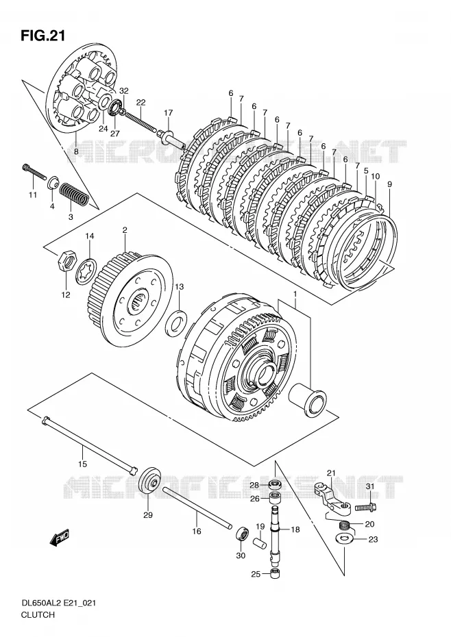 EMBRAYAGE Suzuki MOTO 650 V-STROM 2012  DL650AL2(E21)