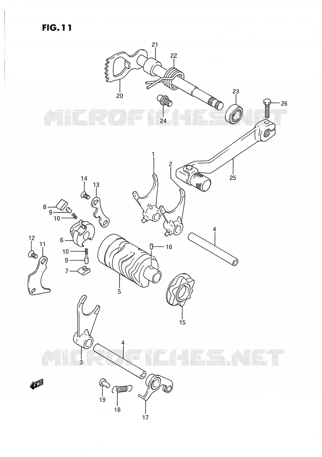 ENSEMBLE DE SELECTION DE VITESSES (MODELE G/H) Suzuki MOTO 80 RM 1992  RM80N(E24)