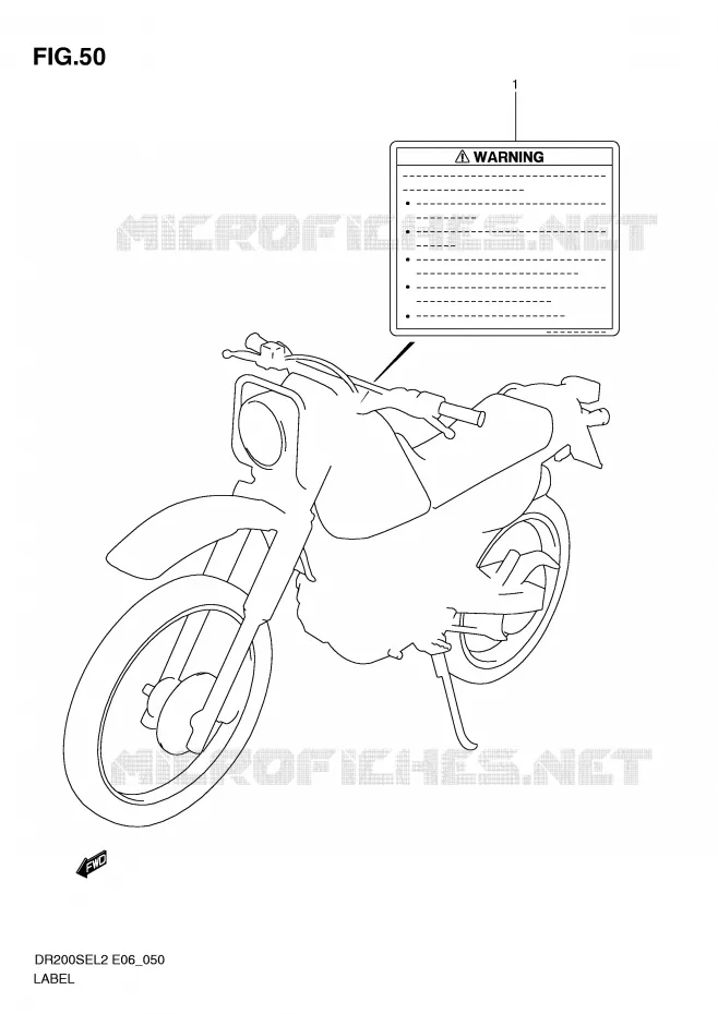 ETIQUETTE (DR200SEL2 E24) Suzuki MOTO 200 DR 2012  DR200SEL2(E06)