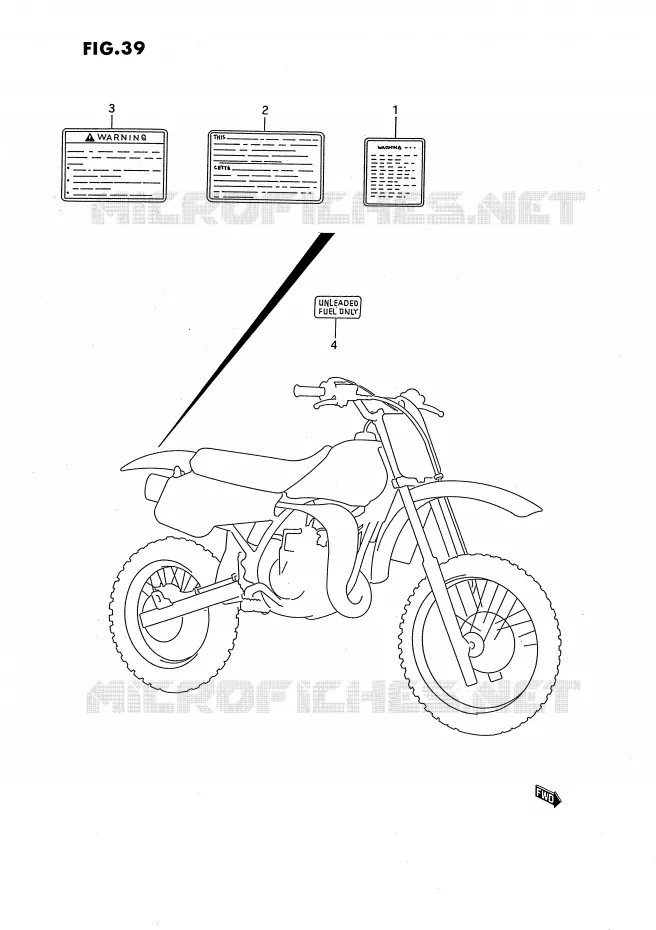 ETIQUETTE Suzuki MOTO 80 RM 1995  RM80S(E24)