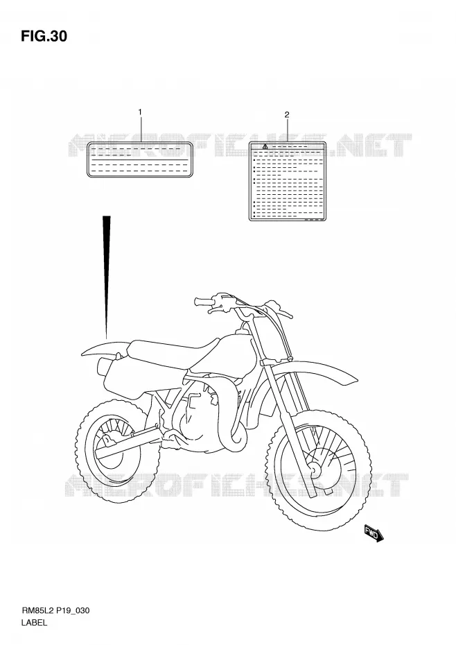 ETIQUETTE Suzuki MOTO 85 RM 2012  RM85L2(P19)