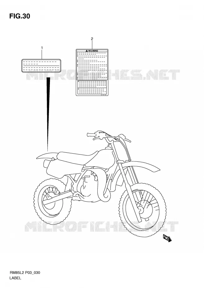 ETIQUETTE Suzuki MOTO 85 RM 2012  RM85LL2(P03)