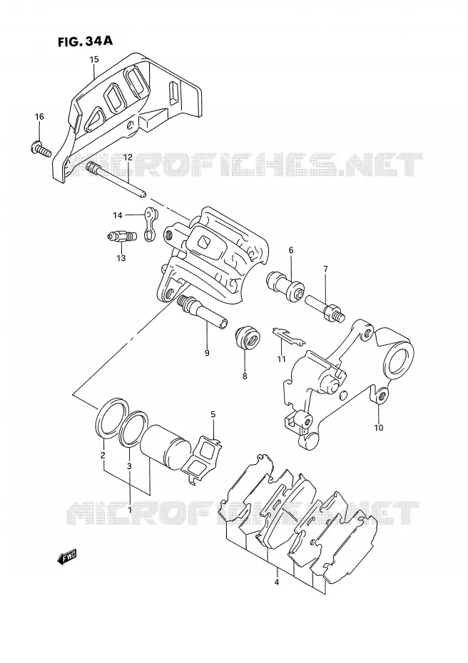 ETRIER DE FREIN ARRIERE (MODELE S) Suzuki MOTO 250 RM 1994  RM250R(E3)