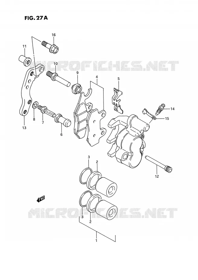 ETRIER DE FREIN AVANT (MODELE S) Suzuki MOTO 250 RM 1993  RM250P(E3)