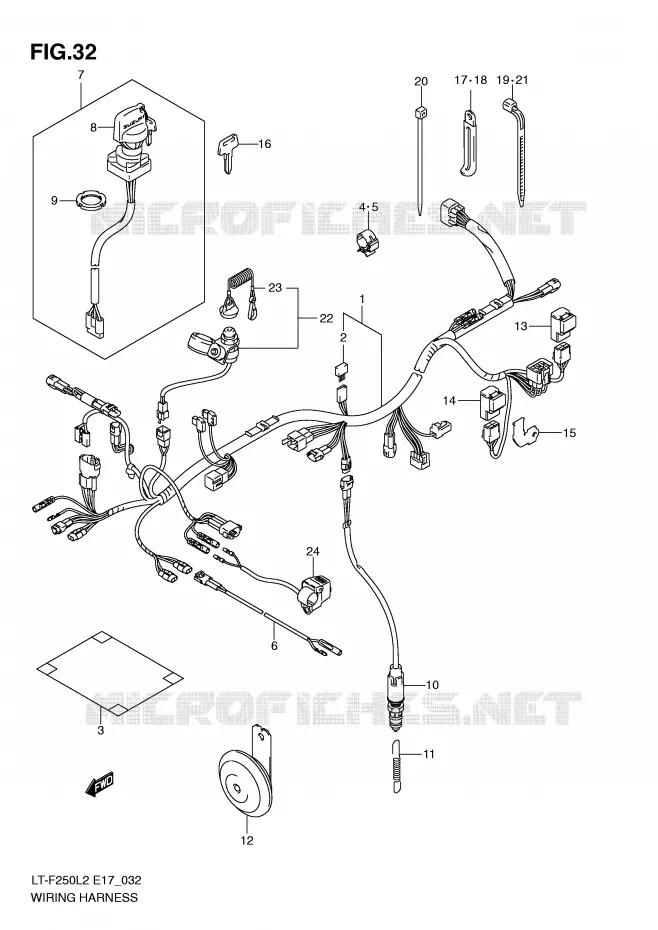 FAISCEAU ELECTRIQUE (LT-F250L2 E17) Suzuki QUAD 250 OZARK 2012  LT-F250L2(E17)