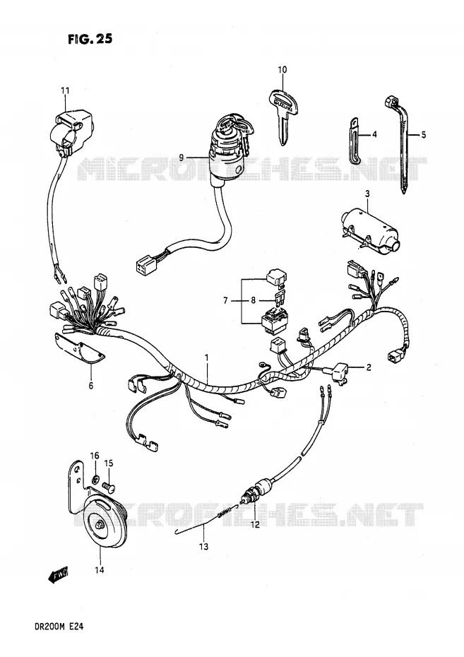 FAISCEAU ELECTRIQUE Suzuki MOTO 200 DR 1991  DR200M(E24)