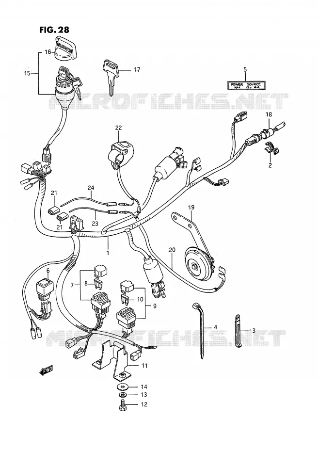 FAISCEAU ELECTRIQUE Suzuki QUAD 250 QUADRUNNER 1994  LT-4WDR(E3)