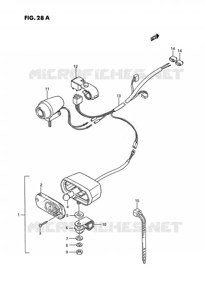 FEU ARRIERE ADDITIONNEL (OPTIONNEL) Suzuki QUAD 250 QUADRUNNER 1990  LT-4WDL(E3)