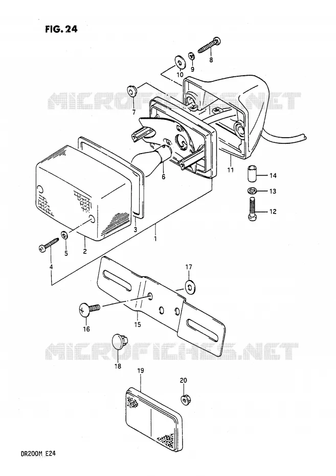 FEU ARRIERE Suzuki MOTO 200 DR 1987  DR200H(E24)