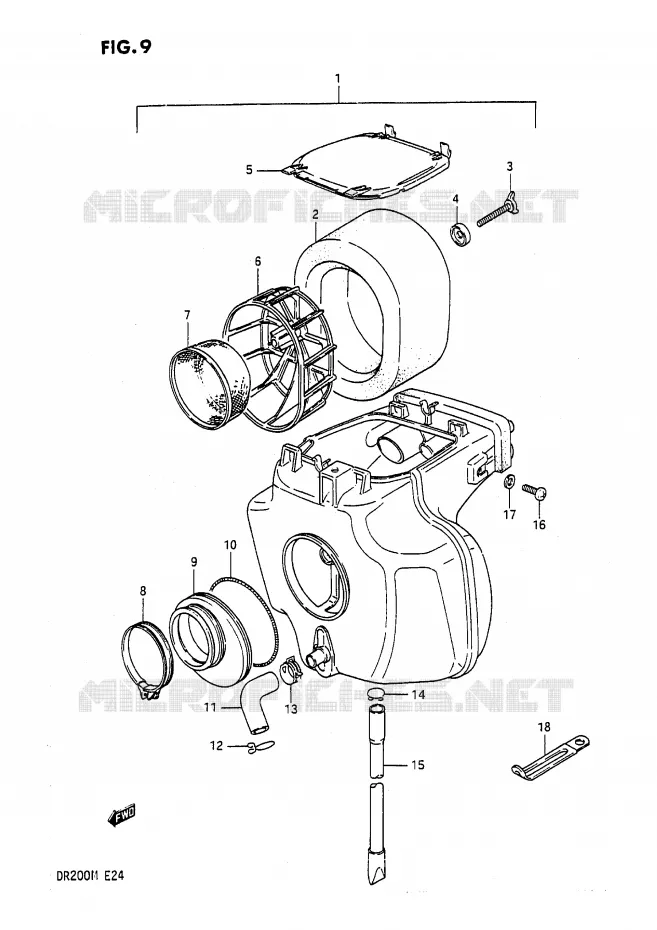 FILTRE A AIR Suzuki MOTO 200 DR 1986  DR200G(E24)