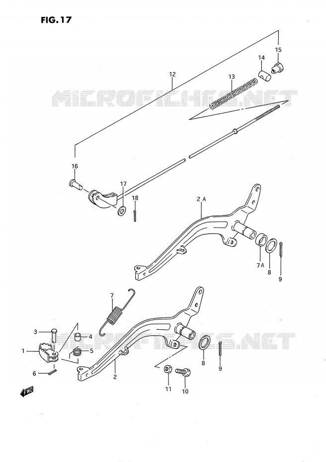 FREIN ARRIERE (MODELE G/H/K) Suzuki MOTO 80 RM 1992  RM80N(E24)