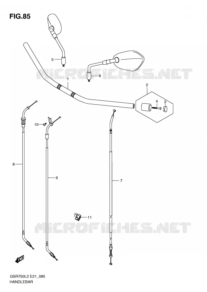 GUIDON Suzuki MOTO 750 GSR 2012  GSR750AUEL2(E21)