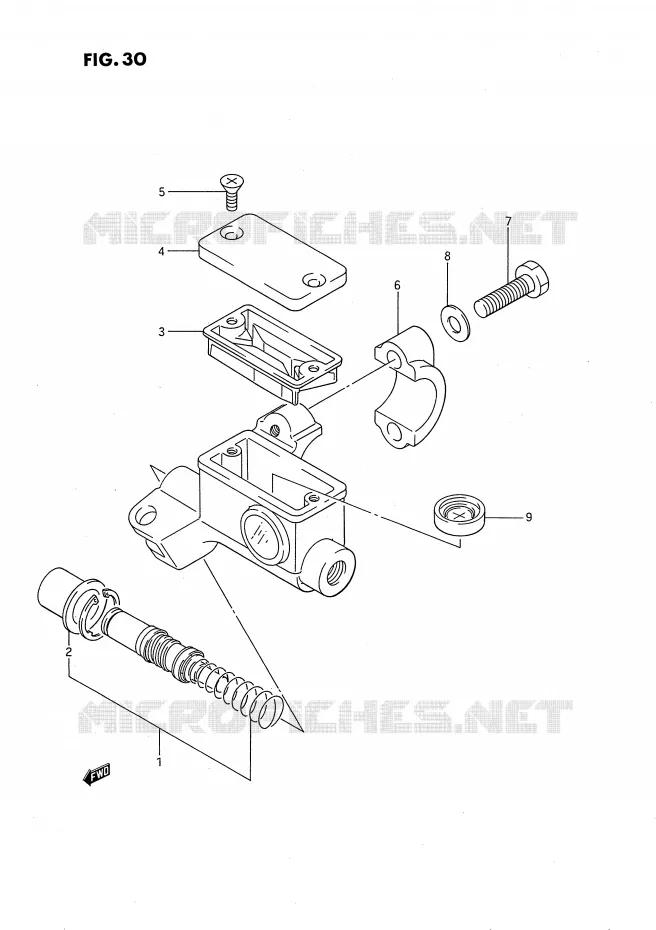 MAITRE CYLINDRE AVANT (MODELE G/H) Suzuki MOTO 80 RM 1992  RM80N(E24)