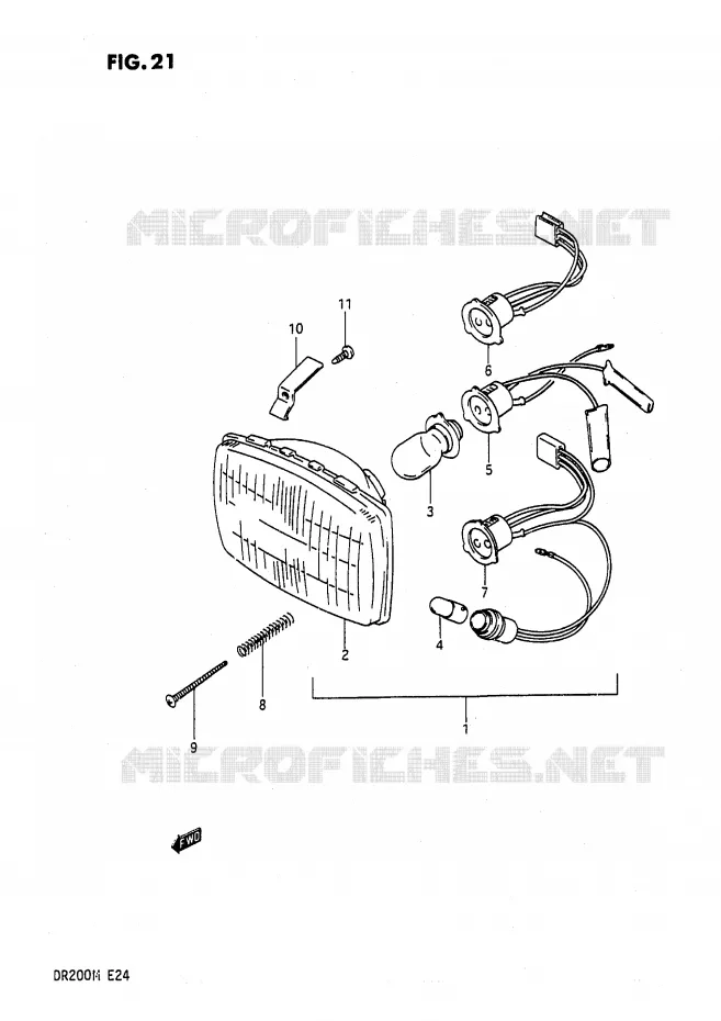 PHARE Suzuki MOTO 200 DR 1986  DR200G(E24)