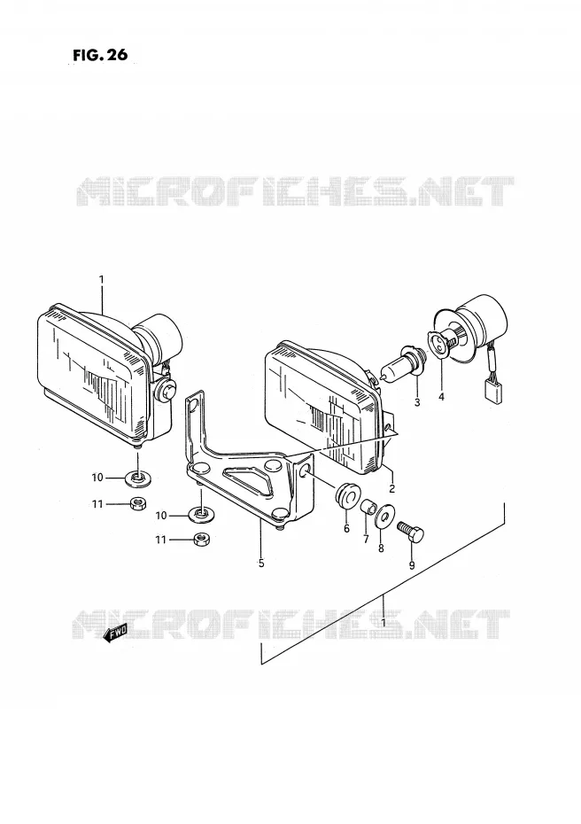 PHARE Suzuki QUAD 250 QUADRUNNER 1994  LT-4WDR(E3)