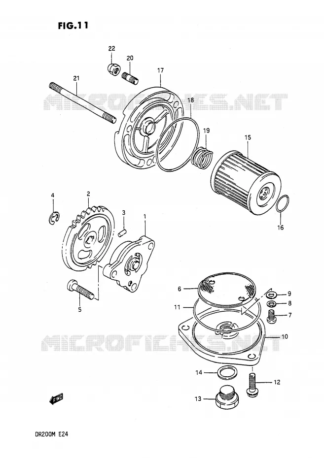 POMPE A HUILE Suzuki MOTO 200 DR 1988  DR200J(E24)