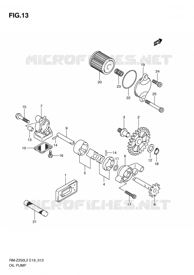 POMPE A HUILE Suzuki MOTO 250 RM-Z 2012  RM-Z250L2(E19)