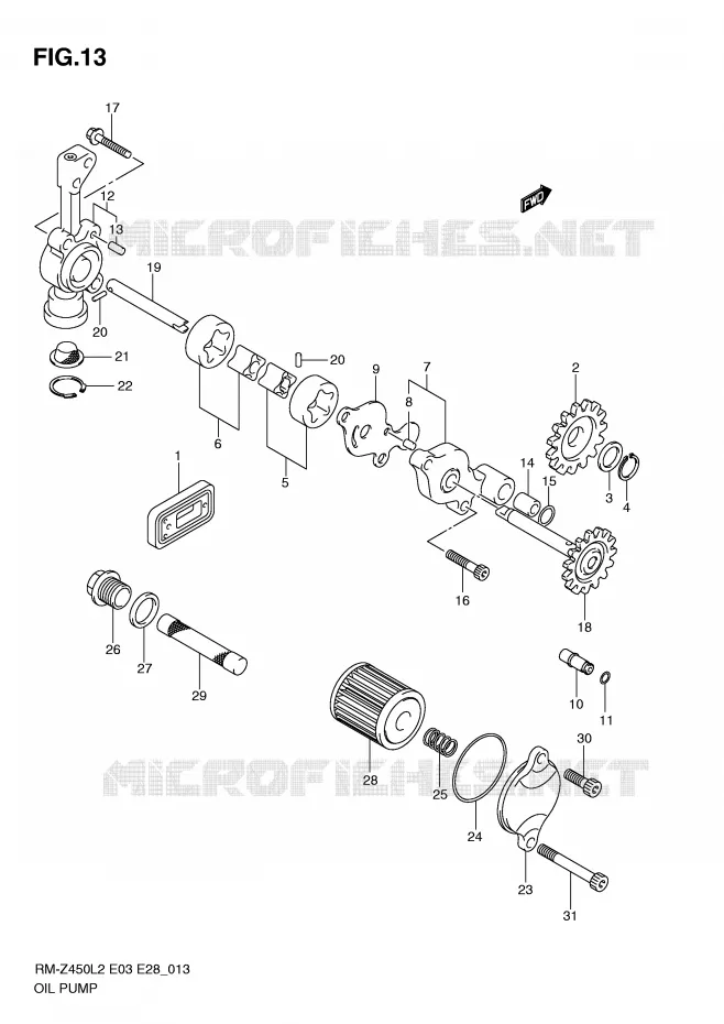 POMPE A HUILE Suzuki MOTO 450 RM-Z 2012  RM-Z450L2(E3)