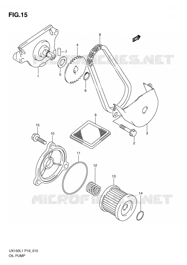 POMPE A HUILE Suzuki SCOOTER 150 SIXTEEN 2011  UX150L1(P19)
