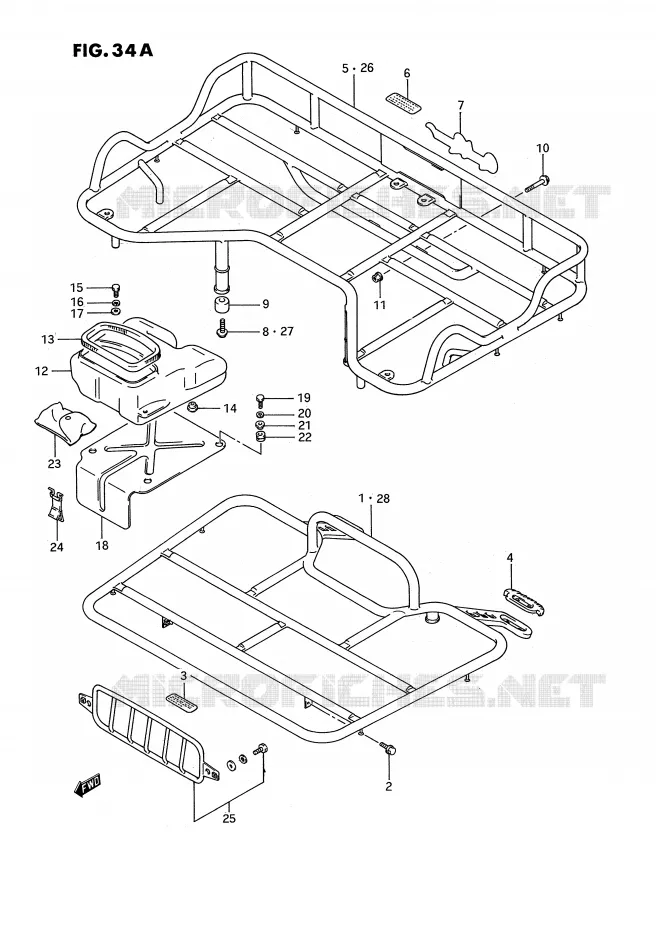 PORTE PAQUET (MODELE K/L/M/N/P/R/S) Suzuki QUAD 250 QUADRUNNER 1987  LT-4WDH(E3)