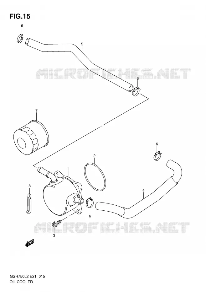RADIATEUR D'HUILE Suzuki MOTO 750 GSR 2012  GSR750AUEL2(E21)