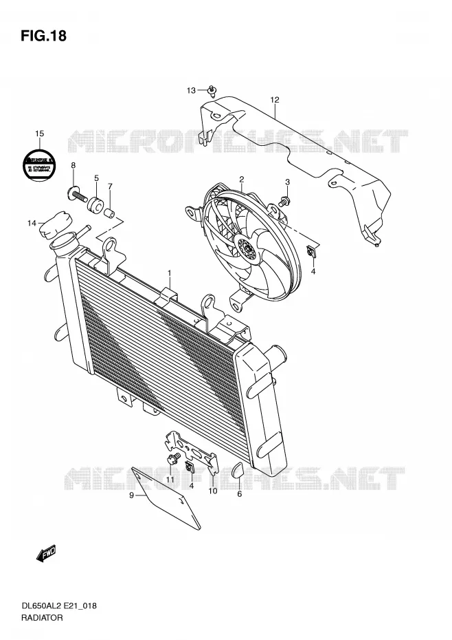 RADIATEUR (DL650AL2 E21) Suzuki MOTO 650 V-STROM 2012  DL650AL2(E21)
