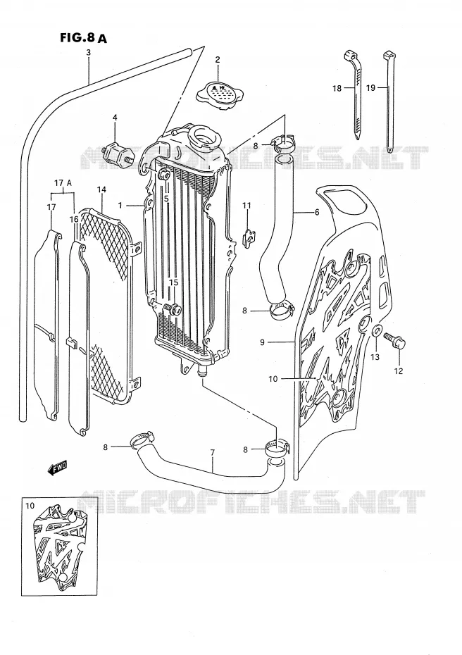 RADIATEUR (MODELE R/S) Suzuki MOTO 80 RM 1989  RM80K(E24)