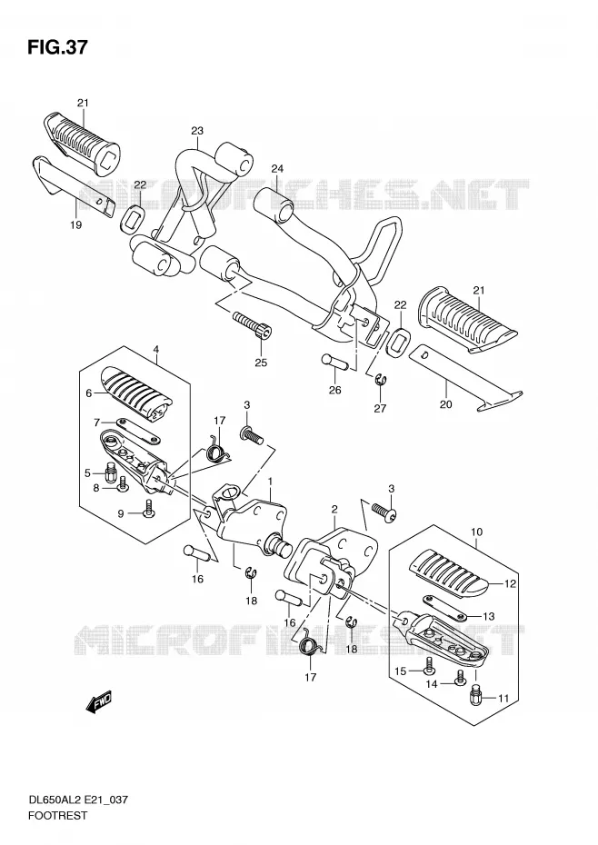 REPOSE PIED Suzuki MOTO 650 V-STROM 2012  DL650AL2(E21)