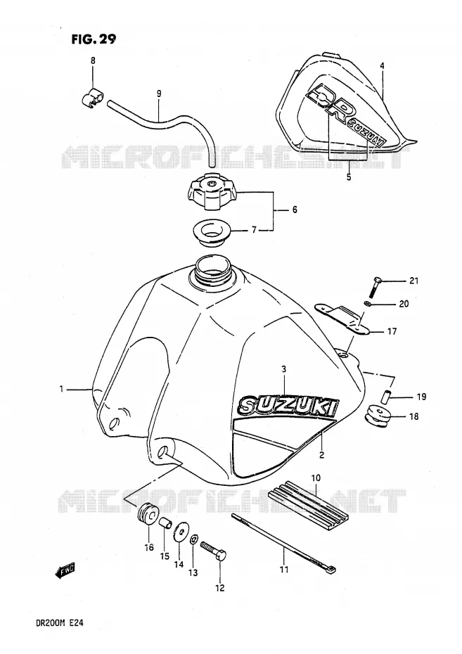 RESERVOIR D'ESSENCE (MODELE G/H) Suzuki MOTO 200 DR 1987  DR200H(E24)