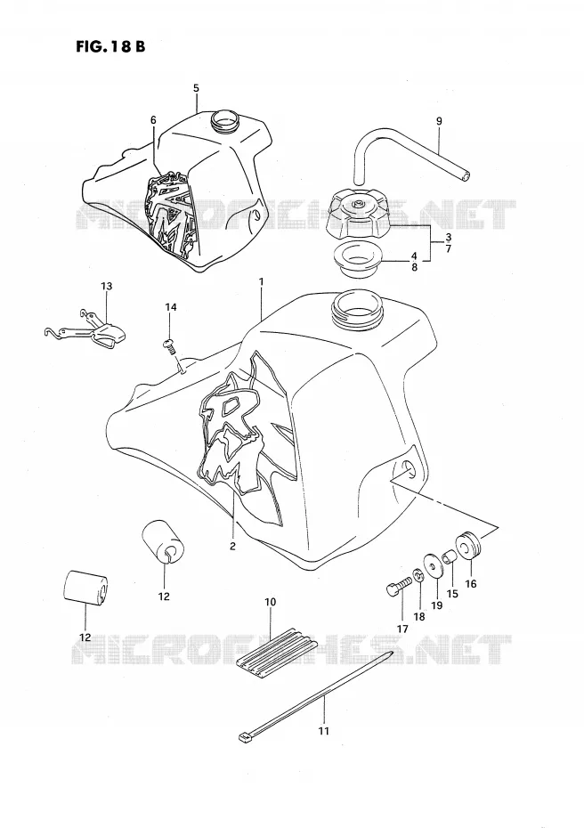 RESERVOIR D'ESSENCE (MODELE N/P) Suzuki MOTO 80 RM 1987  RM80H(E24)